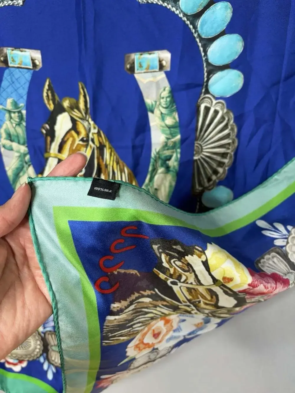 four sixes ranch 6666 100% Silk Scarf “The Kit” 35x35”